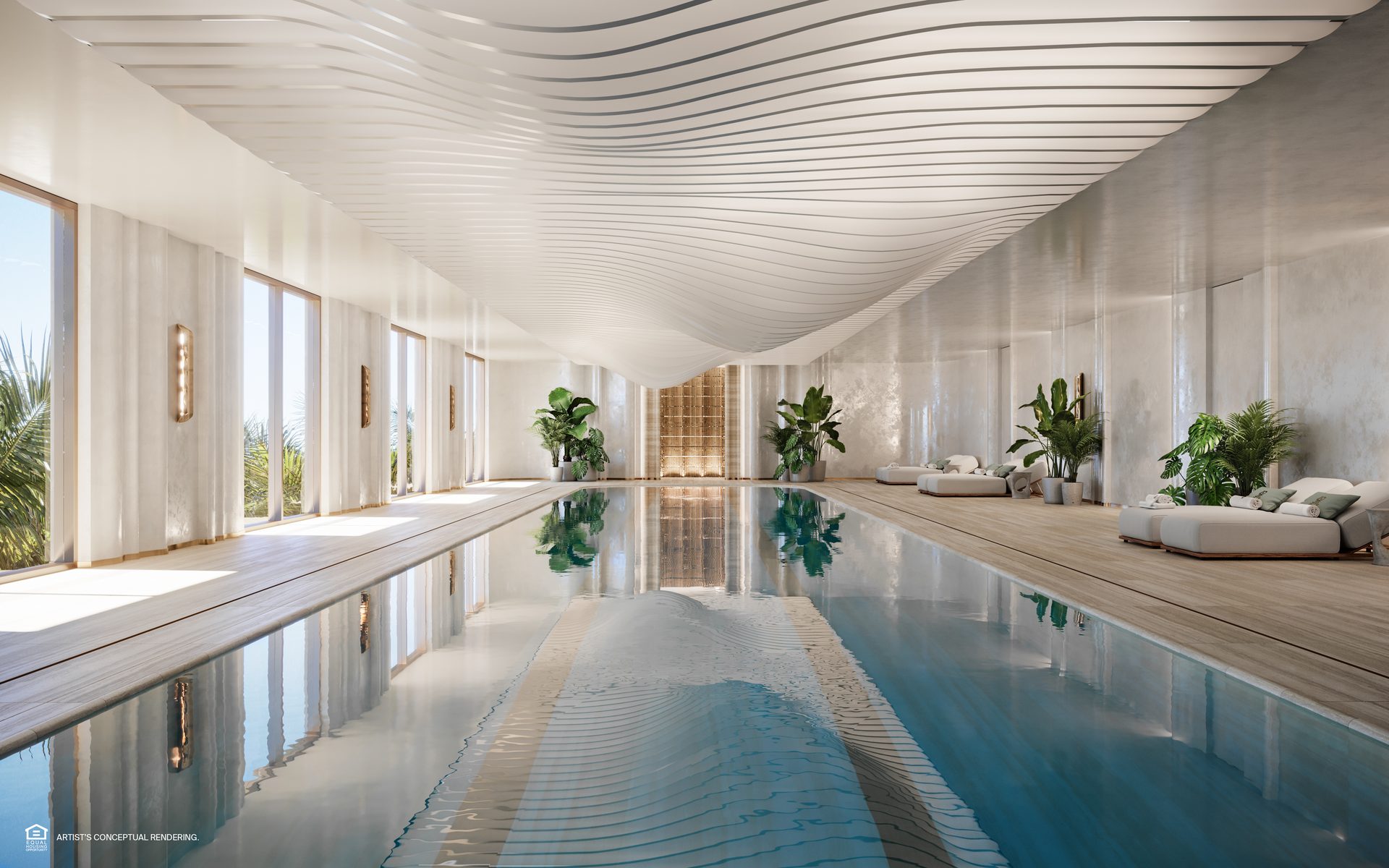 Indoor lap pool at St. Regis Residences Miami
